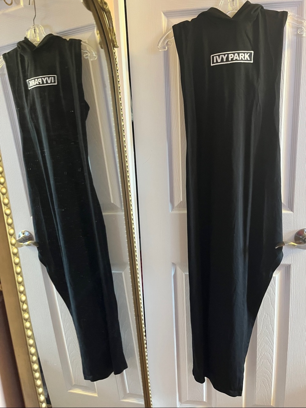 IVY PARK Black Hooded Sleeveless Maxi Dress